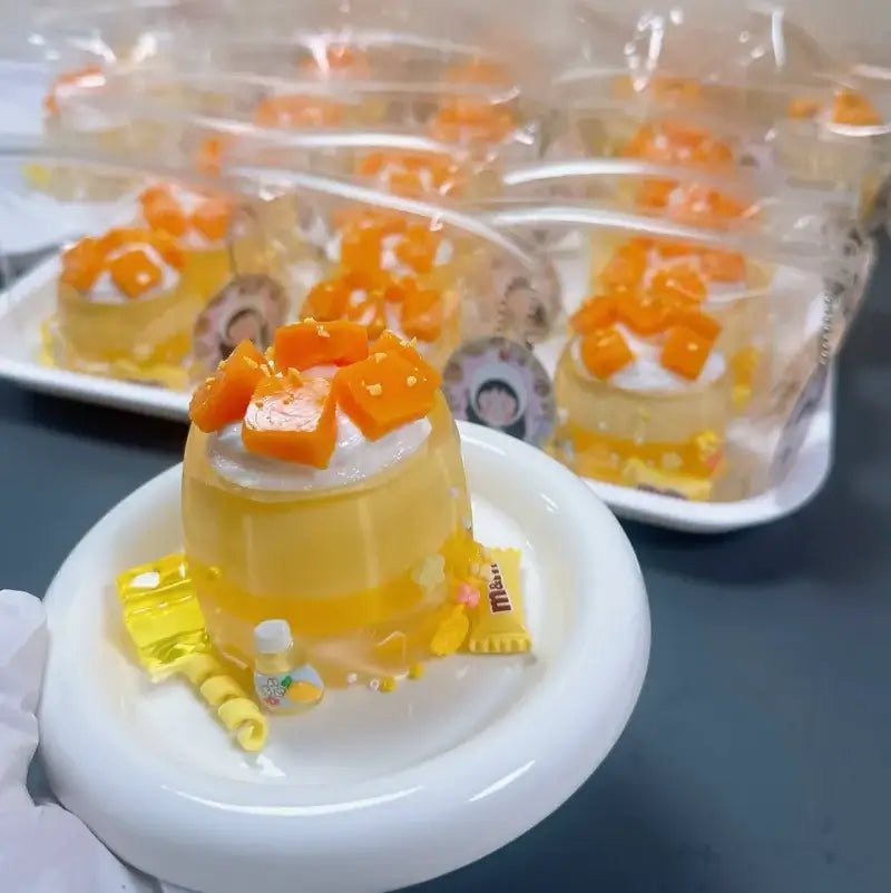 Handmade Silicone Food Squishy - Fruit Jars & Boba Tea Collection
