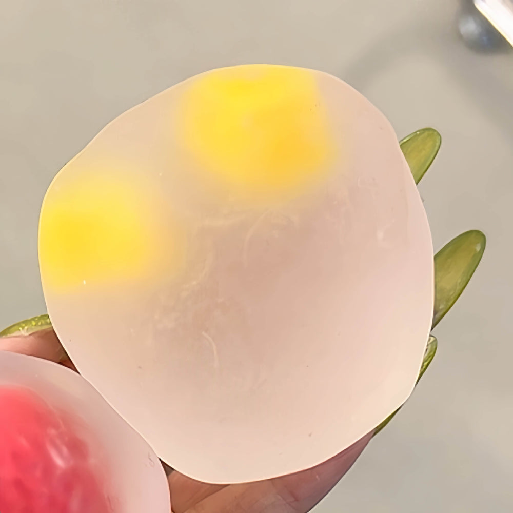 Handmade crystal fruit mochi fidget ball, extra soft mango design, squishy stress relief toy
