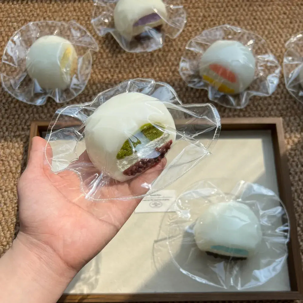 Handmade Snow Skin Mochi Squishy Toy | Realistic Food Stress Relief Fidget