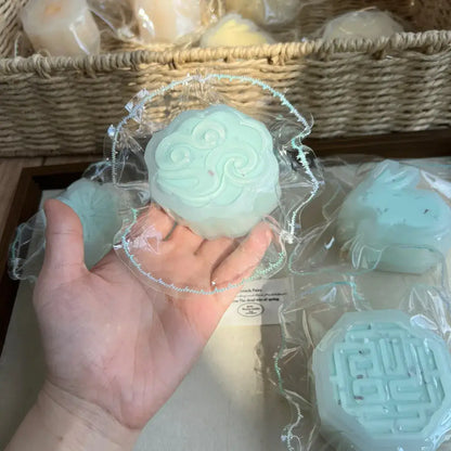 Handmade Snow Skin Mooncake Squishy Toy - Soft ASMR Stress Relief