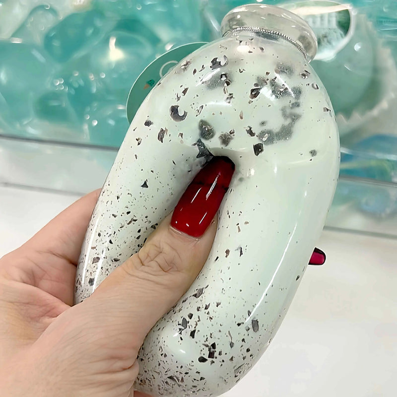 [CHIBOKI]Clear Bottle Squishy Ball – Handmade Stress Relief Desk Toy | Bubble Tea Bottle