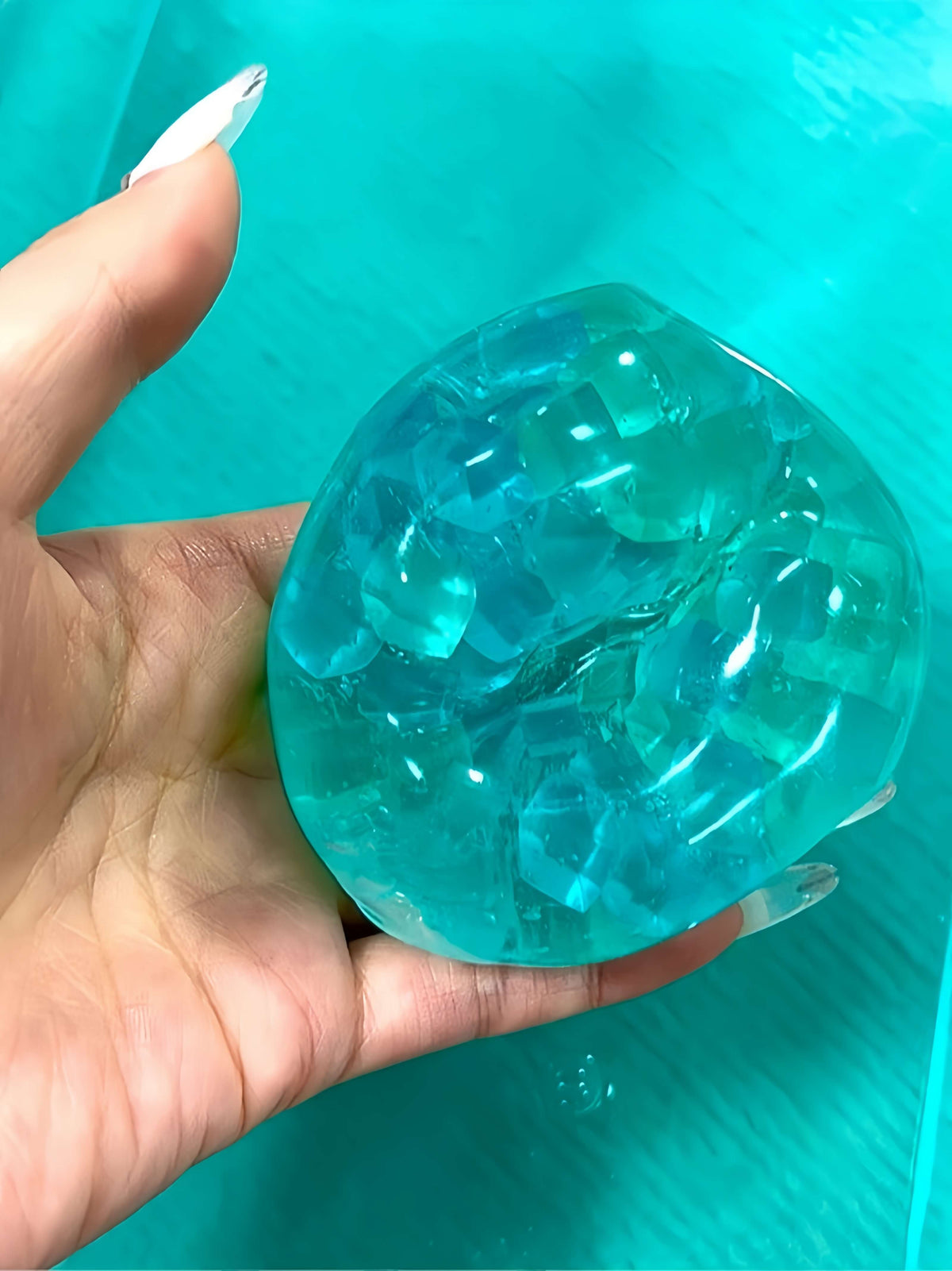 Handheld mint ice cube sugar hard candy ball squishy toy for stress relief