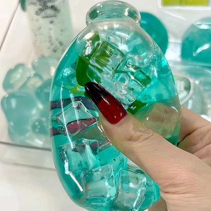 [CHIBOKI]Clear Bottle Squishy Ball – Handmade Stress Relief Desk Toy | Clear Bottle