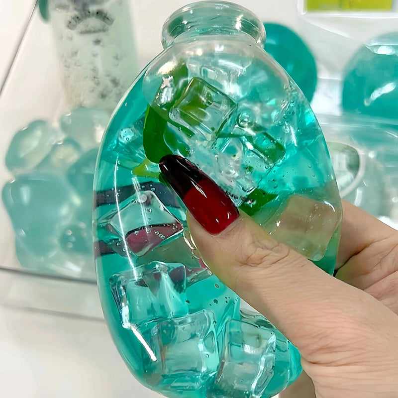 [CHIBOKI]Clear Bottle Squishy Ball – Handmade Stress Relief Desk Toy | Clear Bottle