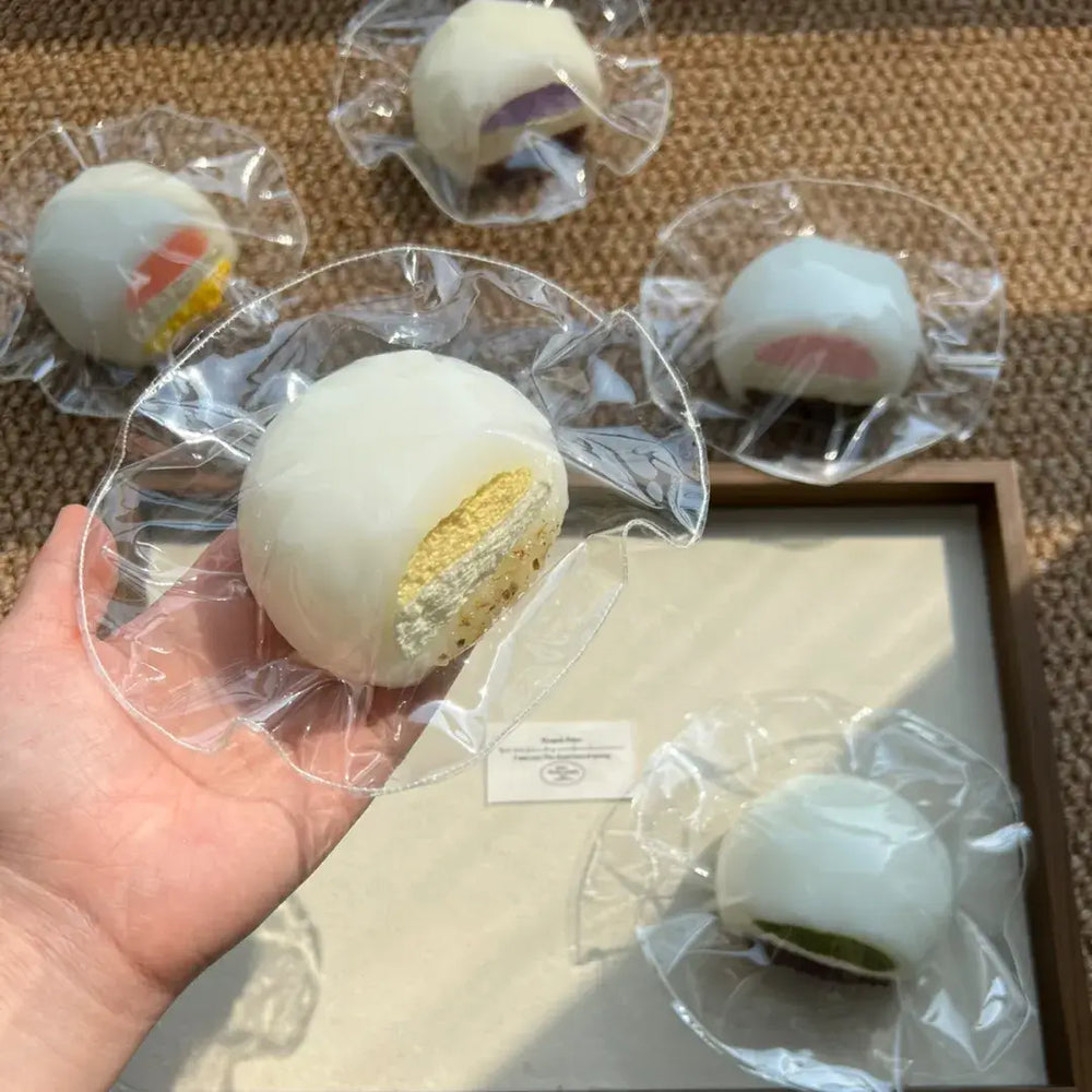 Handmade Snow Skin Mochi Squishy Toy | Realistic Food Stress Relief Fidget