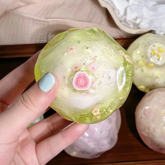 
Coconut Fruit Crunchy Shell Squishy – Pale Green Guava Coconut