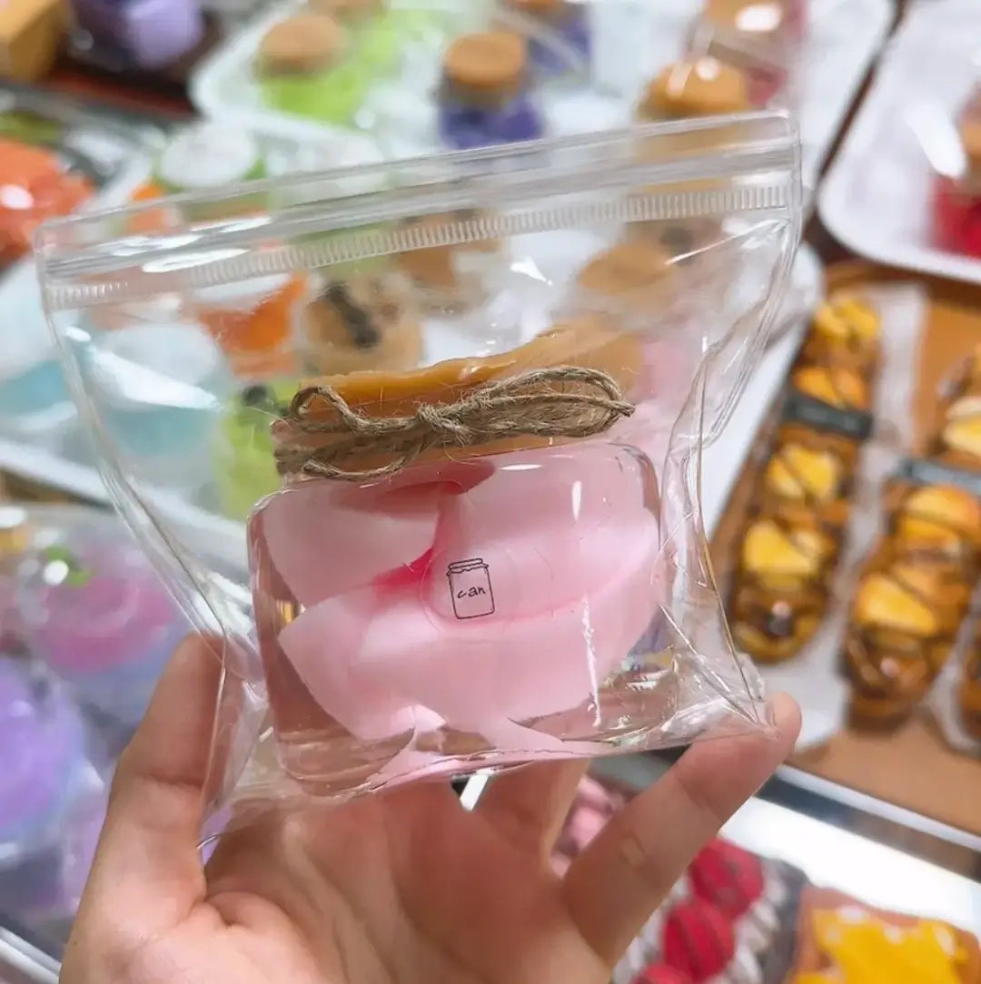 Handmade Silicone Food Squishy - Fruit Jars & Boba Tea Collection