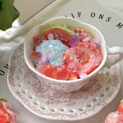 Handmade Realistic Fruit Toast & Milk Tea Silicone Stress Relief Squishy Toy