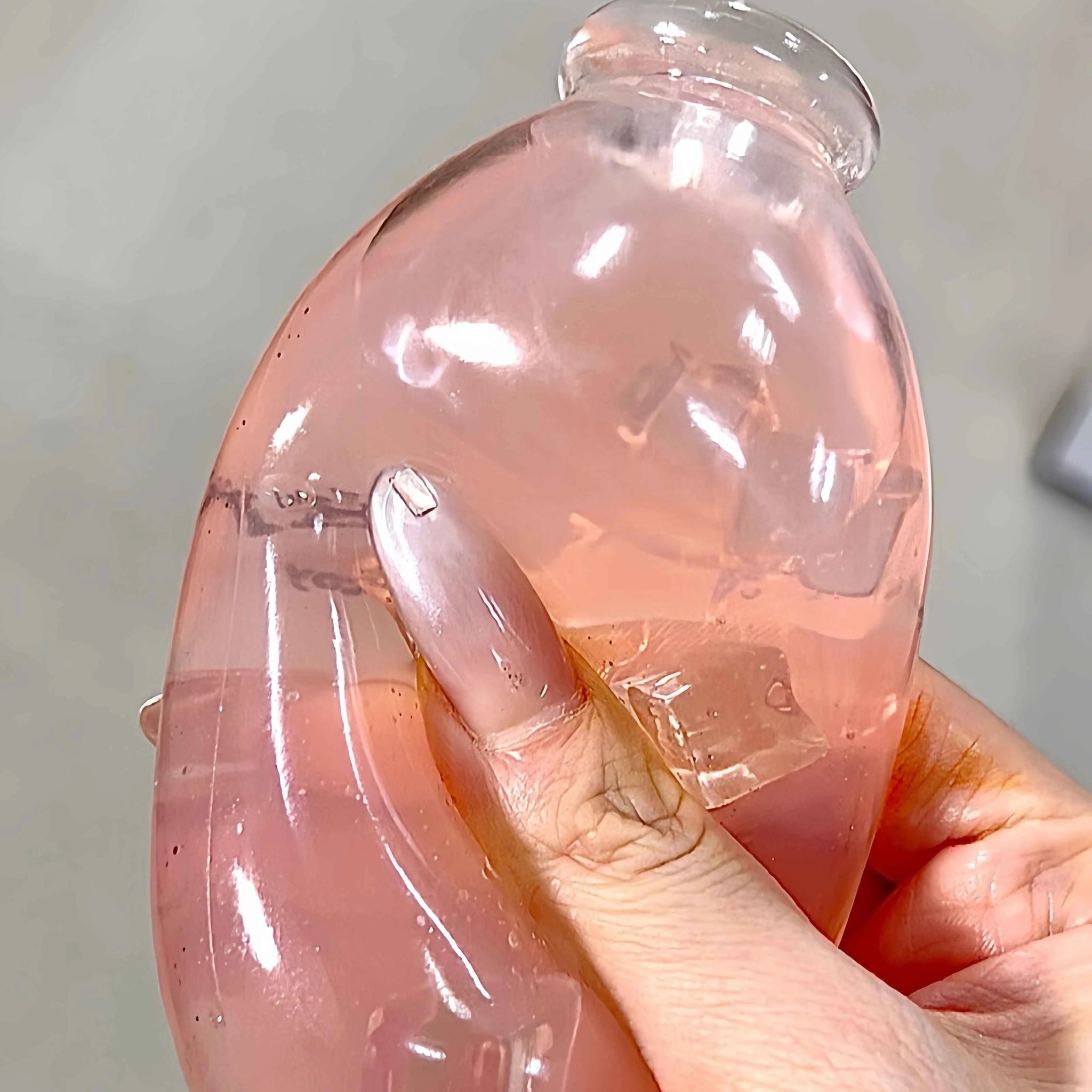 [CHIBOKI]Clear Bottle Squishy Ball – Handmade Stress Relief Desk Toy | Fruit Tea Bottle