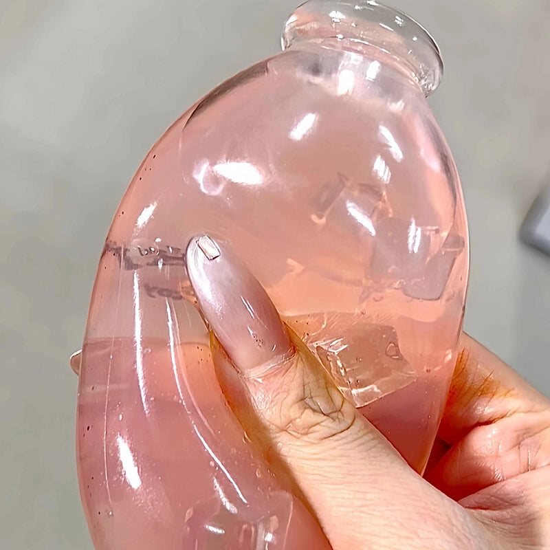 [CHIBOKI]Clear Bottle Squishy Ball – Handmade Stress Relief Desk Toy | Fruit Tea Bottle