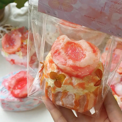 Handmade Realistic Fruit Toast & Milk Tea Silicone Stress Relief Squishy Toy