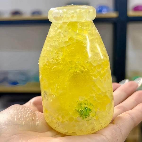 [CHIBOKI] Clear Bottle Squishy Ball – Handmade Stress Relief Desk Toy | Candy & Gin Tonic Bottle