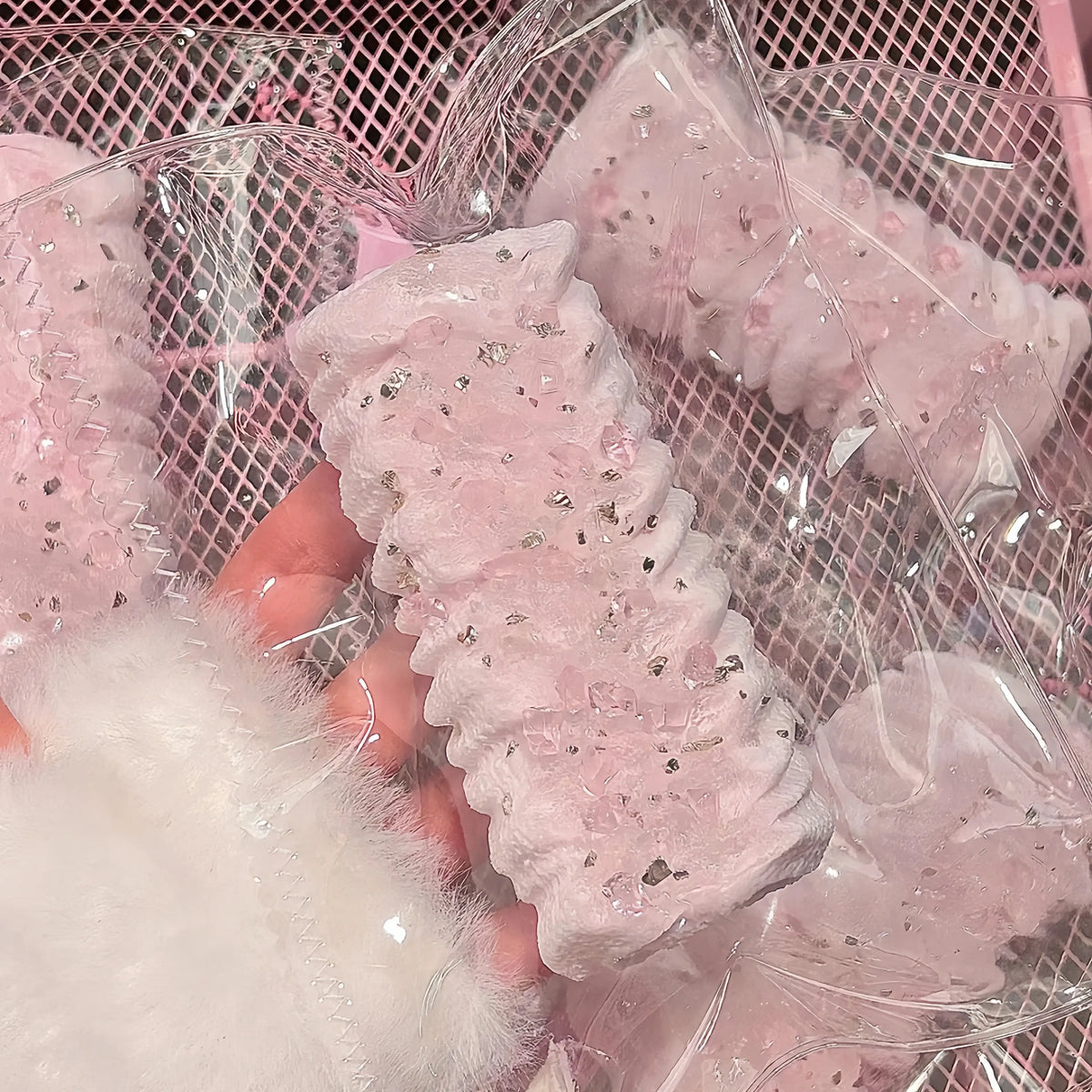 Textured Cream Swiss Roll Cake Silicone Squishy Toy