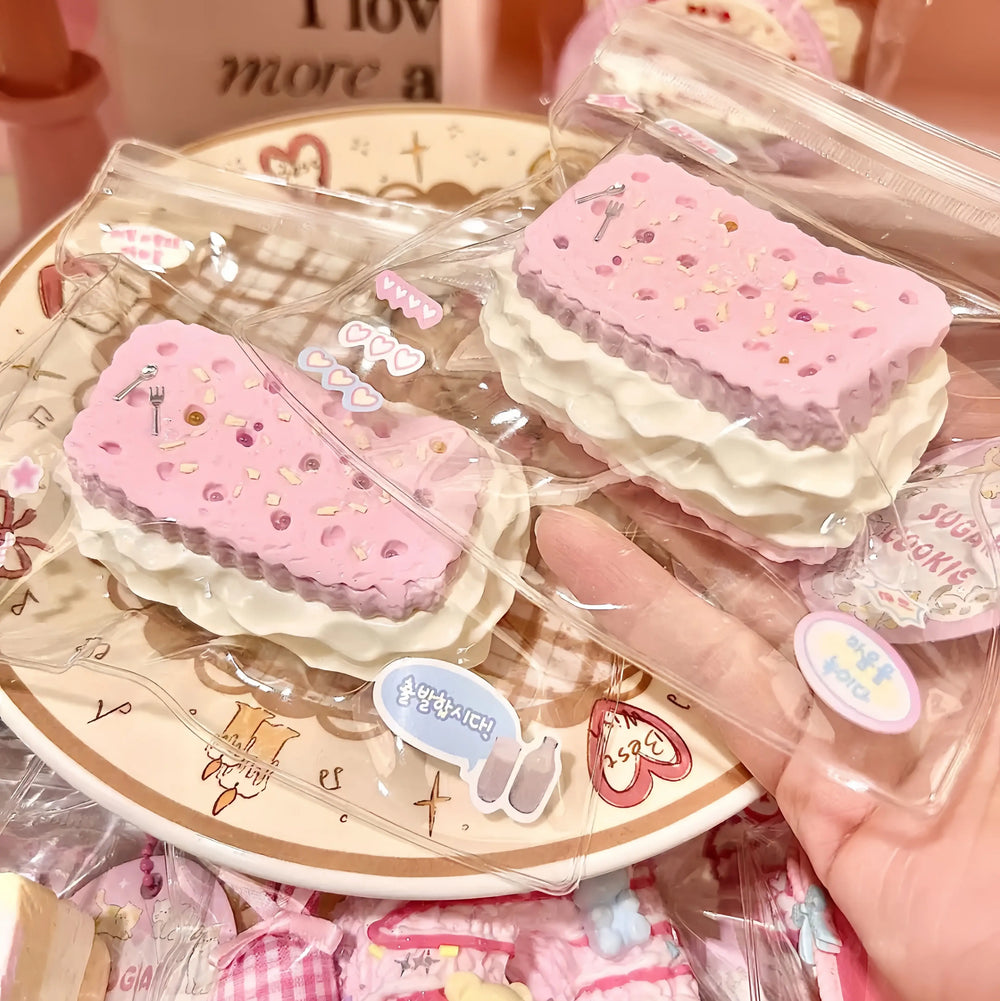 Floral Peach Berry Biscuit & Daifuku Silicone Squishy Toy