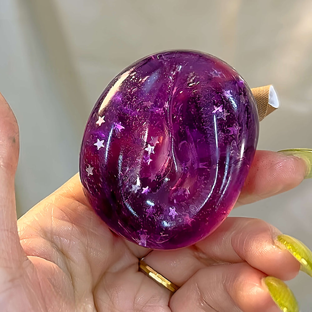 Purple star-shaped malleable creamy mini squishy for stress relief and sensory play
