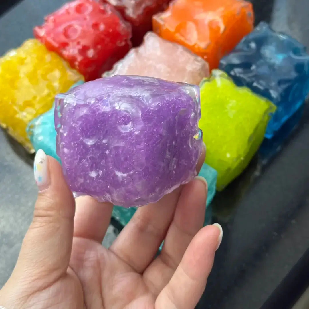 Handmade Mini Cheese Cube Squishy - Slush Filled Sensory Fidget Toy