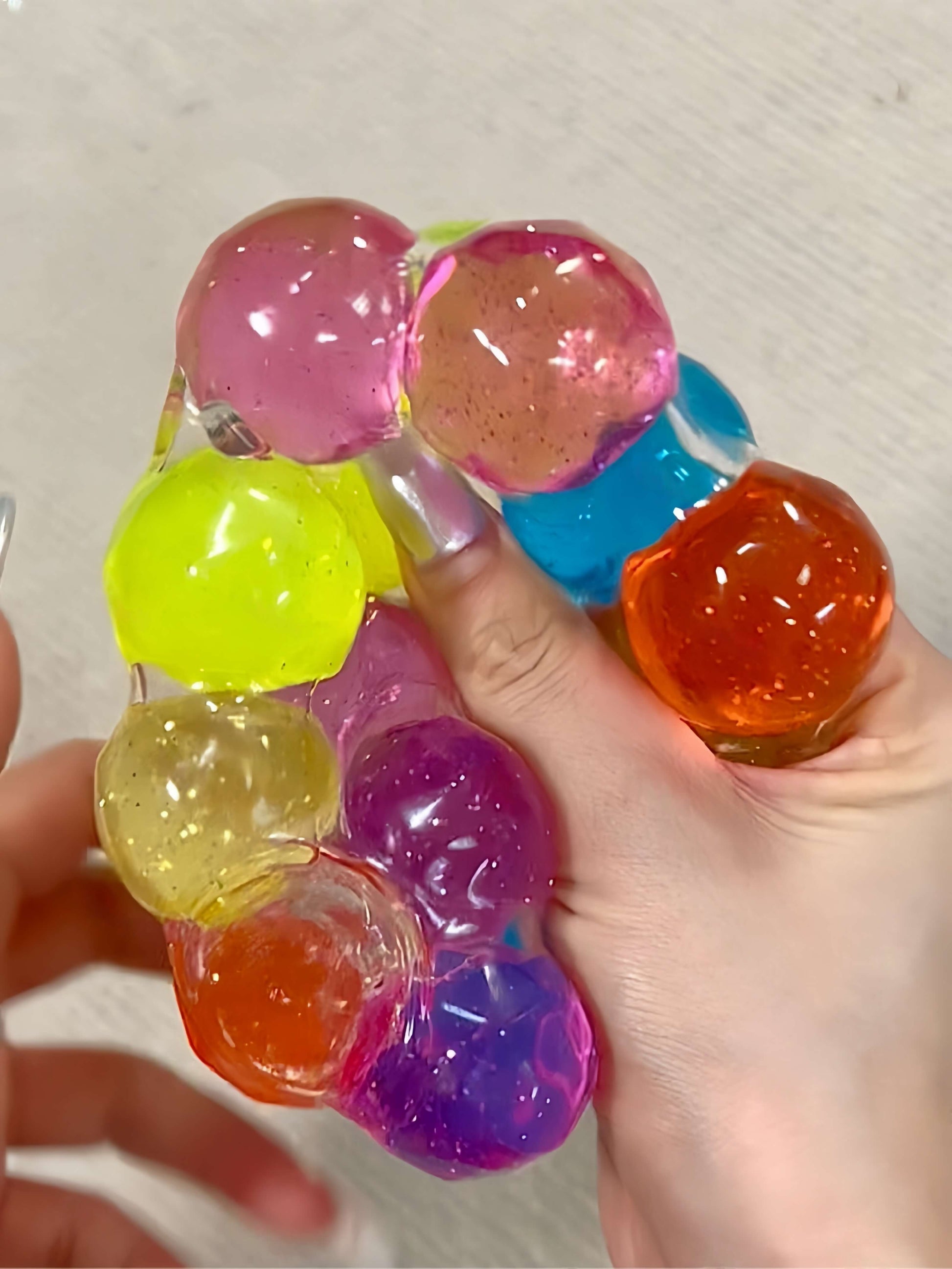 Lovesquishy rainbow gem jumbo squishy ball, handmade stress relief toy