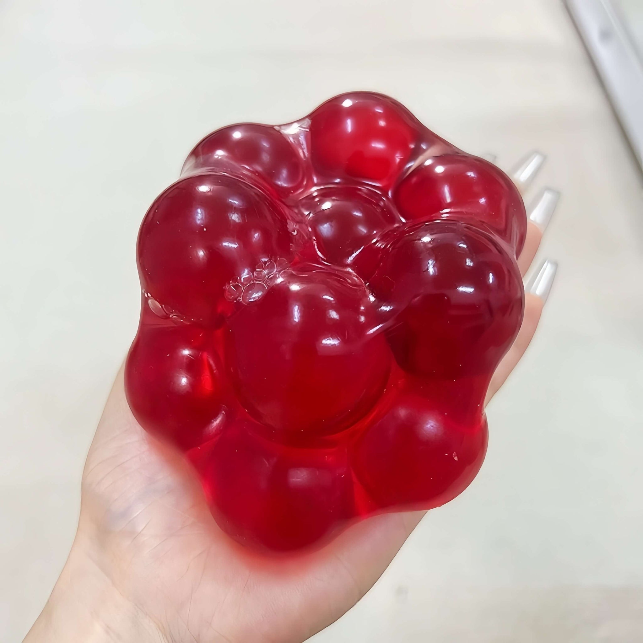 Handmade red giant pearl squishy ball stress relief lovesquishy