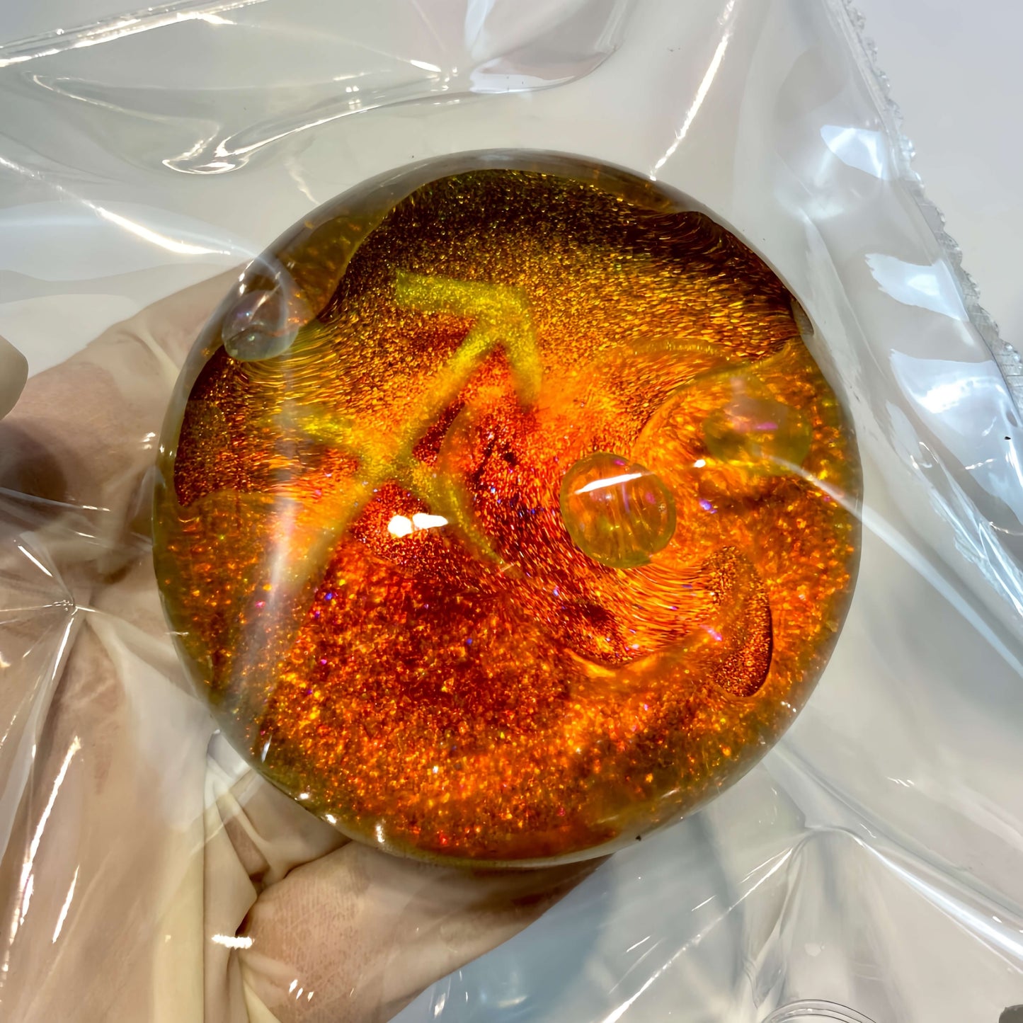 Clear silicone squishy with Sagittarius zodiac galaxy design