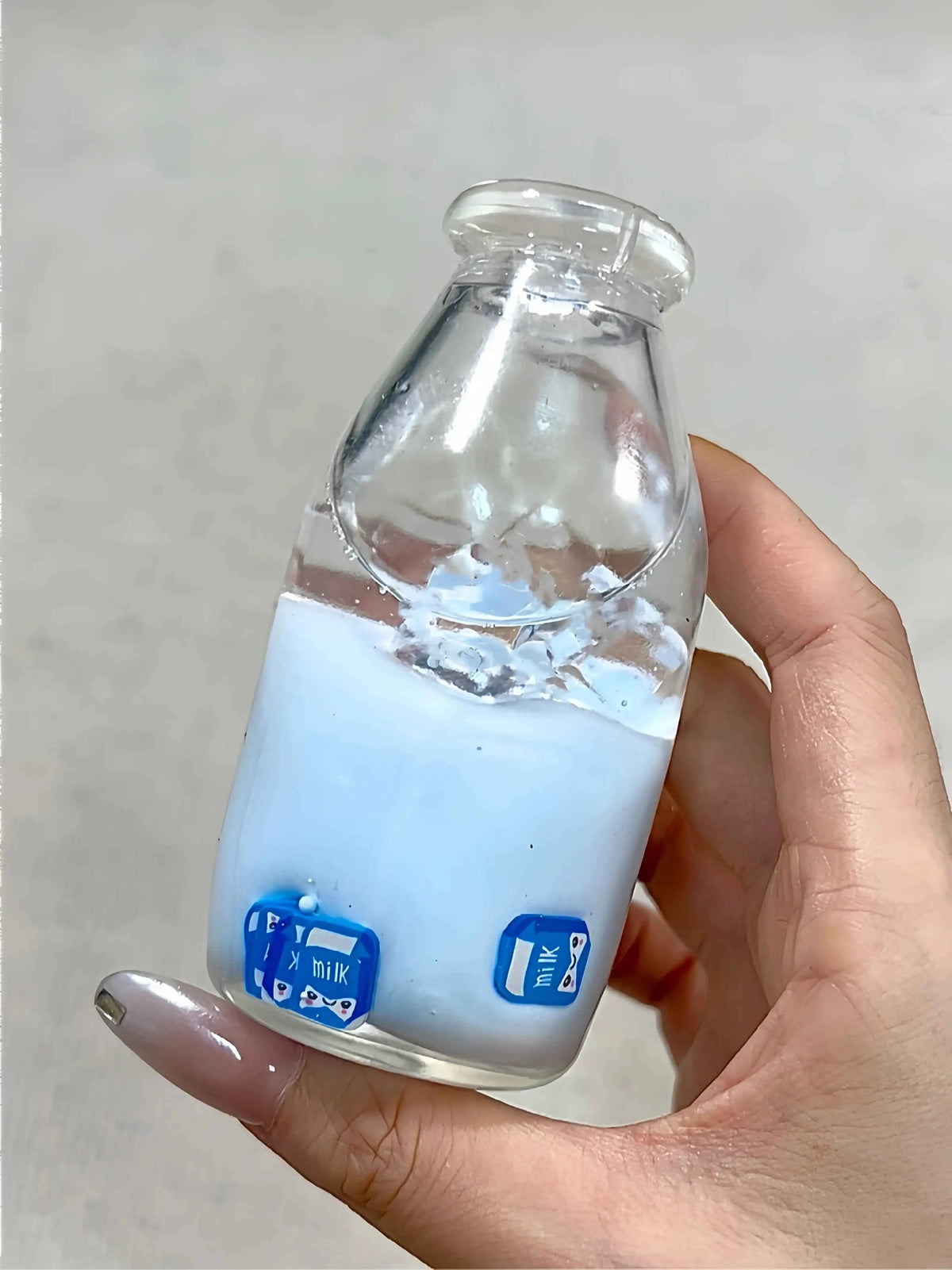 [CHIBOKI]Clear Bottle Squishy Ball – Handmade Stress Relief Desk Toy | Bubble Tea Bottle