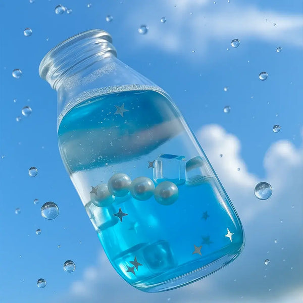 [CHIBOKI]Clear Bottle Squishy Ball – Handmade Stress Relief Desk Toy | Layered Sand Bottle