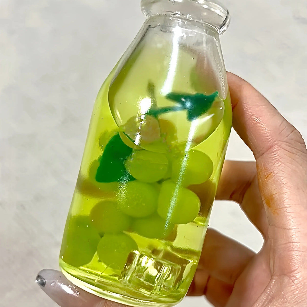 [CHIBOKI]Clear Bottle Squishy Ball – Handmade Stress Relief Desk Toy | Fruit Tea Bottle Series