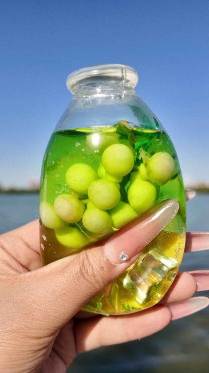 [CHIBOKI]Clear Bottle Squishy Ball – Handmade Stress Relief Desk Toy | Fruit Tea Bottle