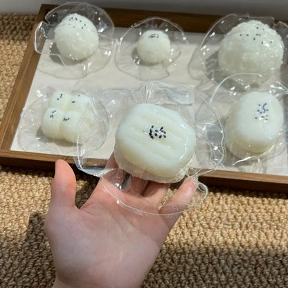 Handmade Cute Rice & Seal Mochi Squishy Toy - Soft ASMR Stress Relief