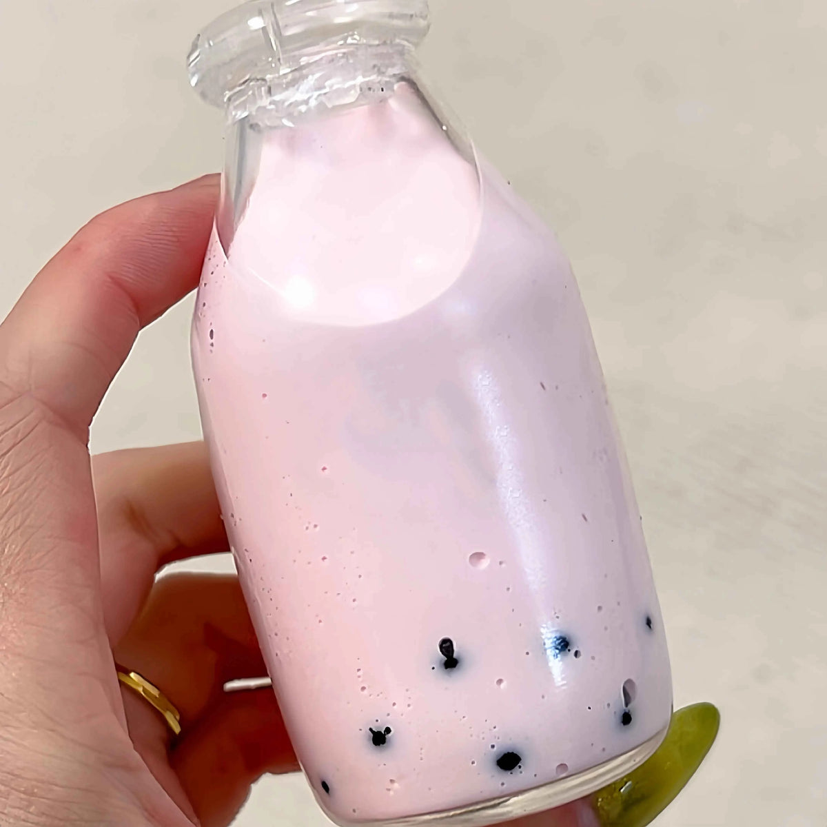 [CHIBOKI]Clear Bottle Squishy Ball – Handmade Stress Relief Desk Toy | Bubble Tea Bottle