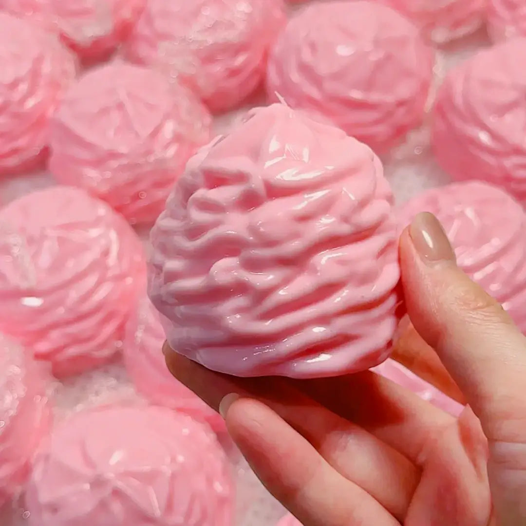 Handmade Cream Puff Squishy - Crispy Butter Texture Stress Toy