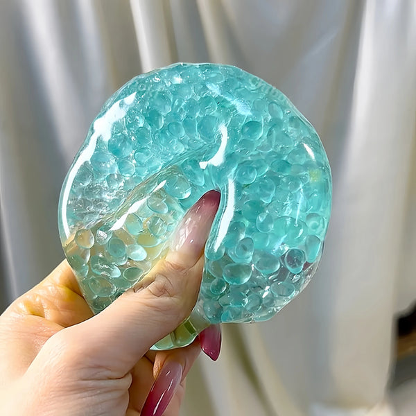Pearl Squishy Ball – Handmade Stress Relief Toy for All Ages | Aurora Pearl Dust & Frosted Ice Series