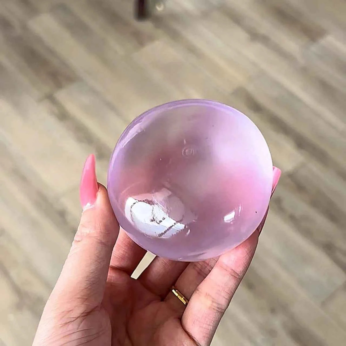 Chiboki coconut oil squishy, taro purple jade colorway, translucent gooey ball