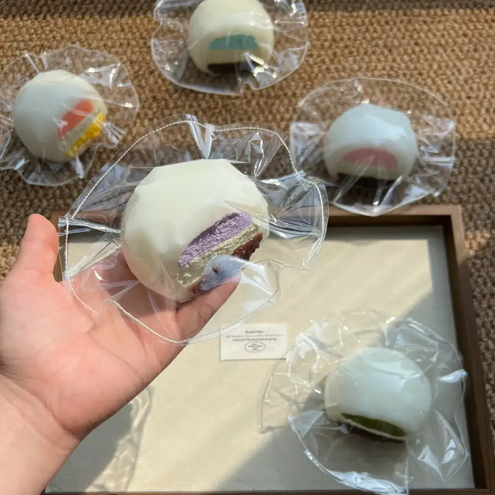 Handmade Snow Skin Mochi Squishy Toy | Realistic Food Stress Relief Fidget