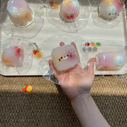 Handmade Tomato Filling Mochi Pudding Squishy Toy - Soft ASMR Stress Relief