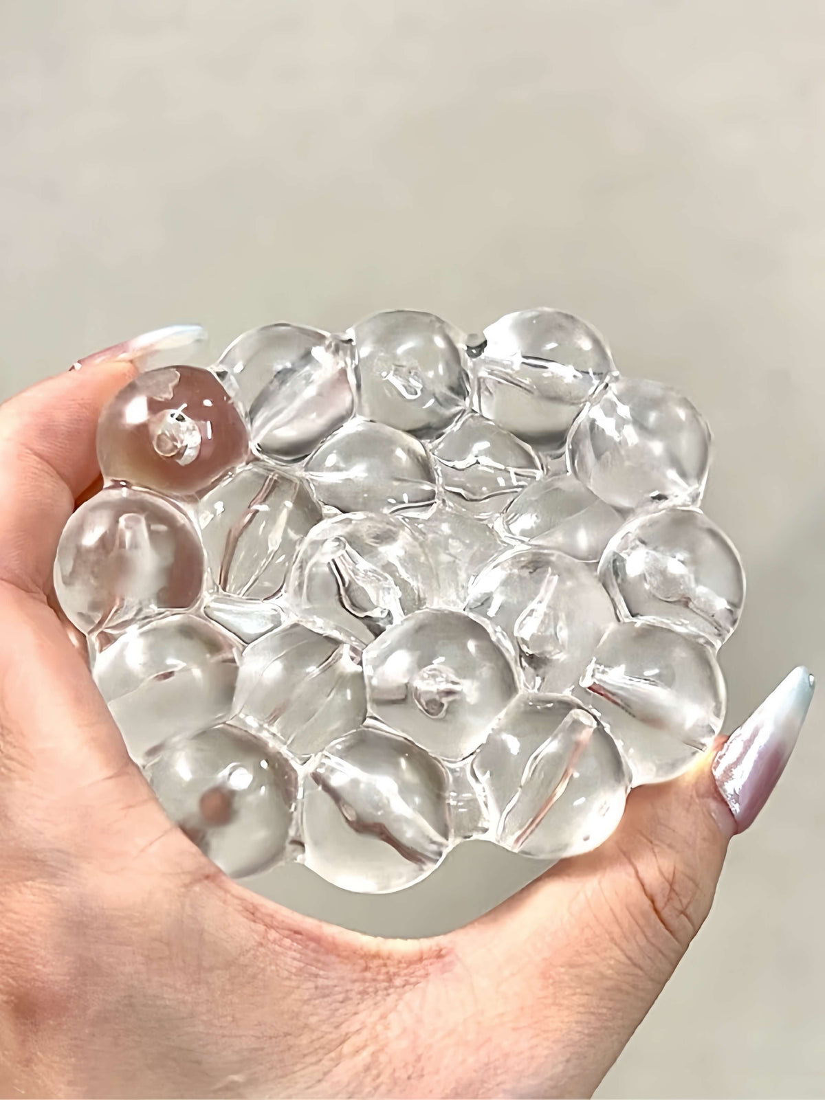 CHIBOKI Transparent Pearl Squishy Ball - Handmade Stress Relief Toy