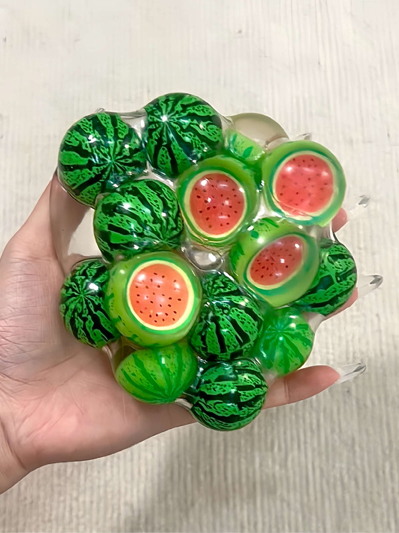 Handmade watermelon bubblegum vacuum jumbo pearl squishy ball from Lovesquishy