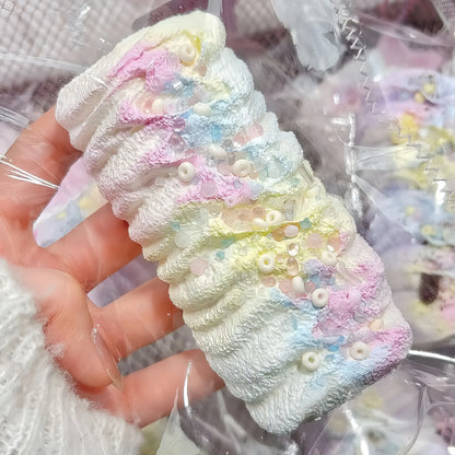 Textured Cream Swiss Roll Cake Silicone Squishy Toy