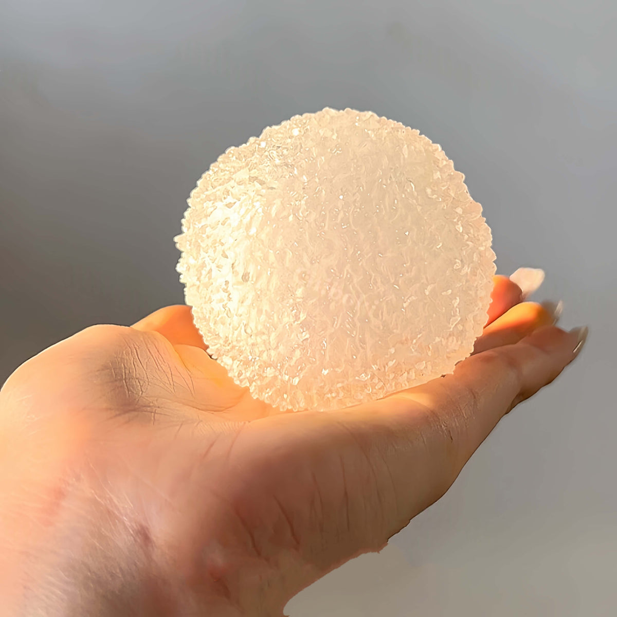 CHIBOKI Handcrafted Ice Slush Squishy Stress Ball - White Sugar Shaved Ice Herb Cookie Flavor, Clear Textured Summer Relax...