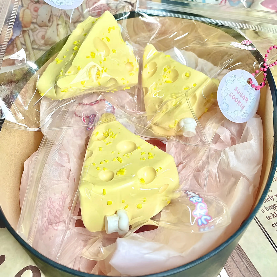 Chiboki Soft Cheese Block Squishy Stress Relief Toy (Milky Yellow)