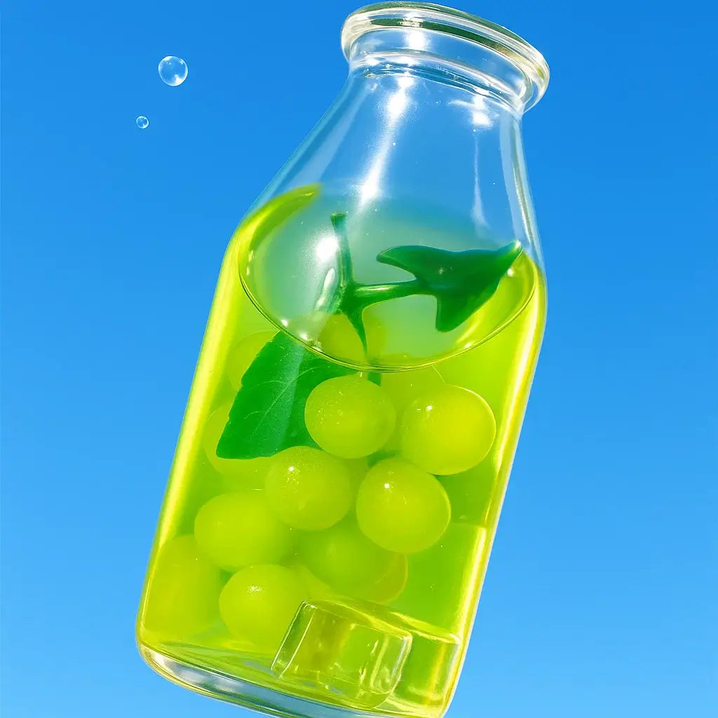 [CHIBOKI]Clear Bottle Squishy Ball – Handmade Stress Relief Desk Toy | Fruit Tea Bottle Series