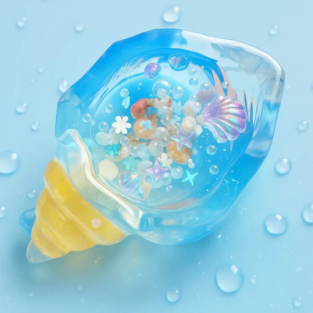 Holographic Glitter Seashell Squishy: Handcrafted Stress Relief #06