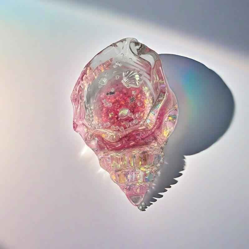Holographic Glitter Seashell Squishy: Handcrafted Stress Relief