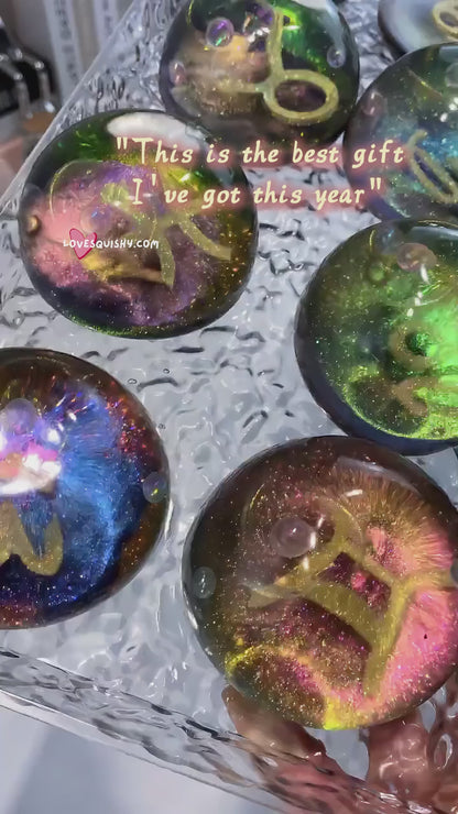 [Clear Silicone Squishy] Zodiac Galaxy Orb