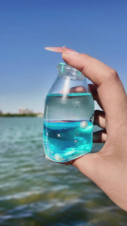 [CHIBOKI]Clear Bottle Squishy Ball – Handmade Stress Relief Desk Toy | Layered Sand Bottle