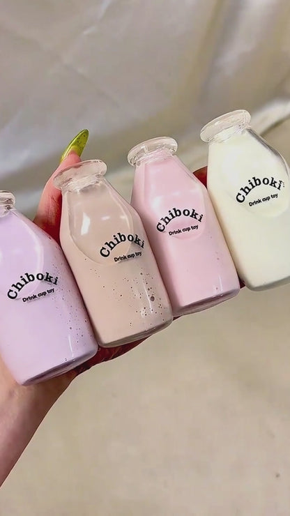 [CHIBOKI]Clear Bottle Squishy Ball – Handmade Stress Relief Desk Toy | Bubble Tea Bottle