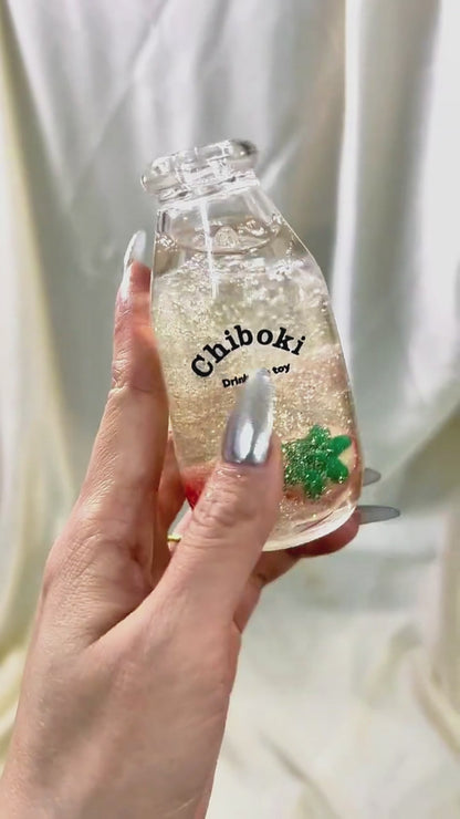[CHIBOKI]Clear Bottle Squishy Ball – Handmade Stress Relief Desk Toy | Gin & Tonic Bottle