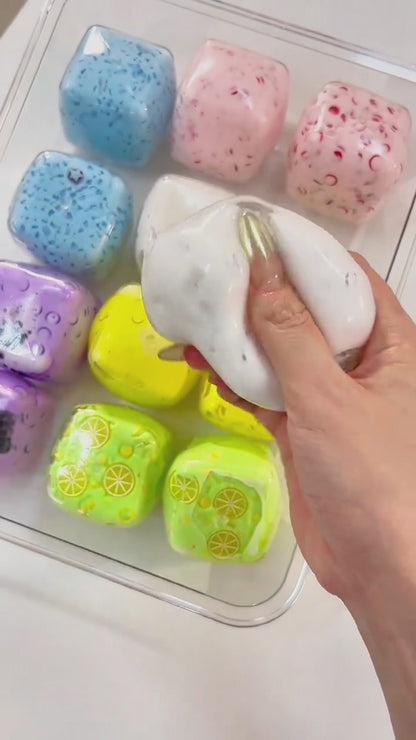 [CHIBOKI]Original Freeze-Dried Yogurt Stress Ball – Handmade Square Decompression Fidget Toy