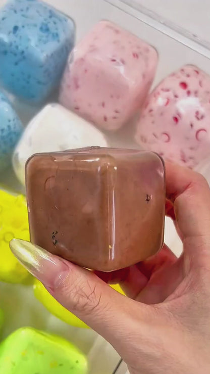 [CHIBOKI]Original Freeze-Dried Yogurt Stress Ball – Handmade Square Decompression Fidget Toy