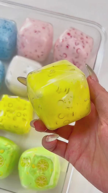 [CHIBOKI]Original Freeze-Dried Yogurt Stress Ball – Handmade Square Decompression Fidget Toy