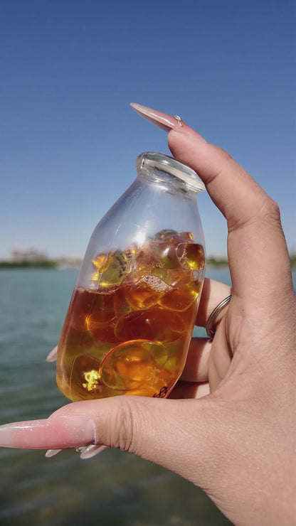 [CHIBOKI] Clear Bottle Squishy Ball – Handmade Stress Relief Desk Toy | Crystal & Soda Bottle
